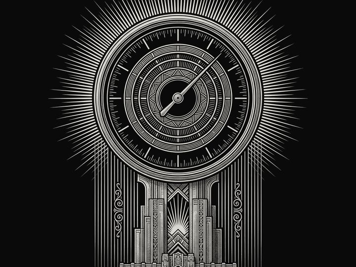 Engraved art deco measurement gauge