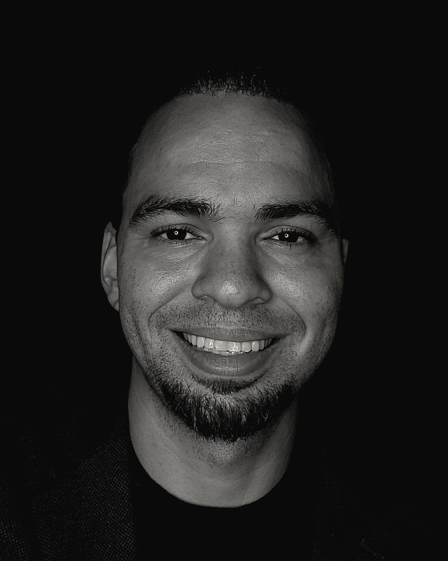 Corey Redwine, monochrome portrait
