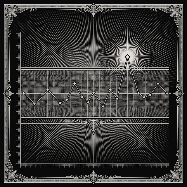 Engraved control chart with one point escaping the limits