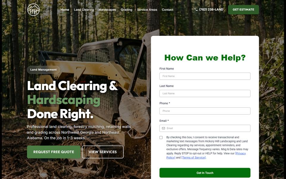 Home page of Hickory Hill, hhllc.land