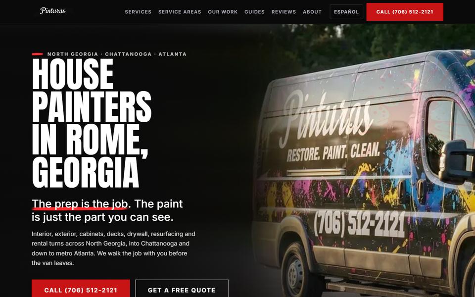 Home page of Pinturas, pinturasrome.com