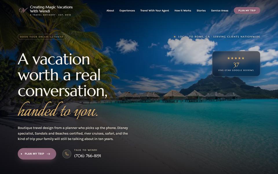 Home page of Vacations By Wendi, vacationsbywendi.com