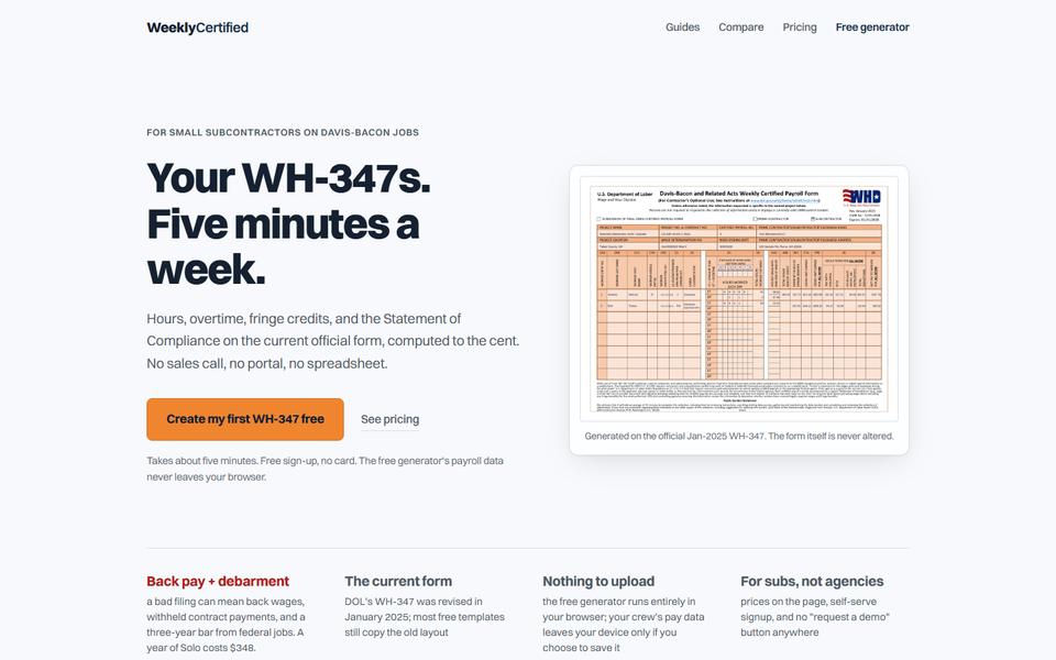 Home page of WeeklyCertified, weeklycertified.com